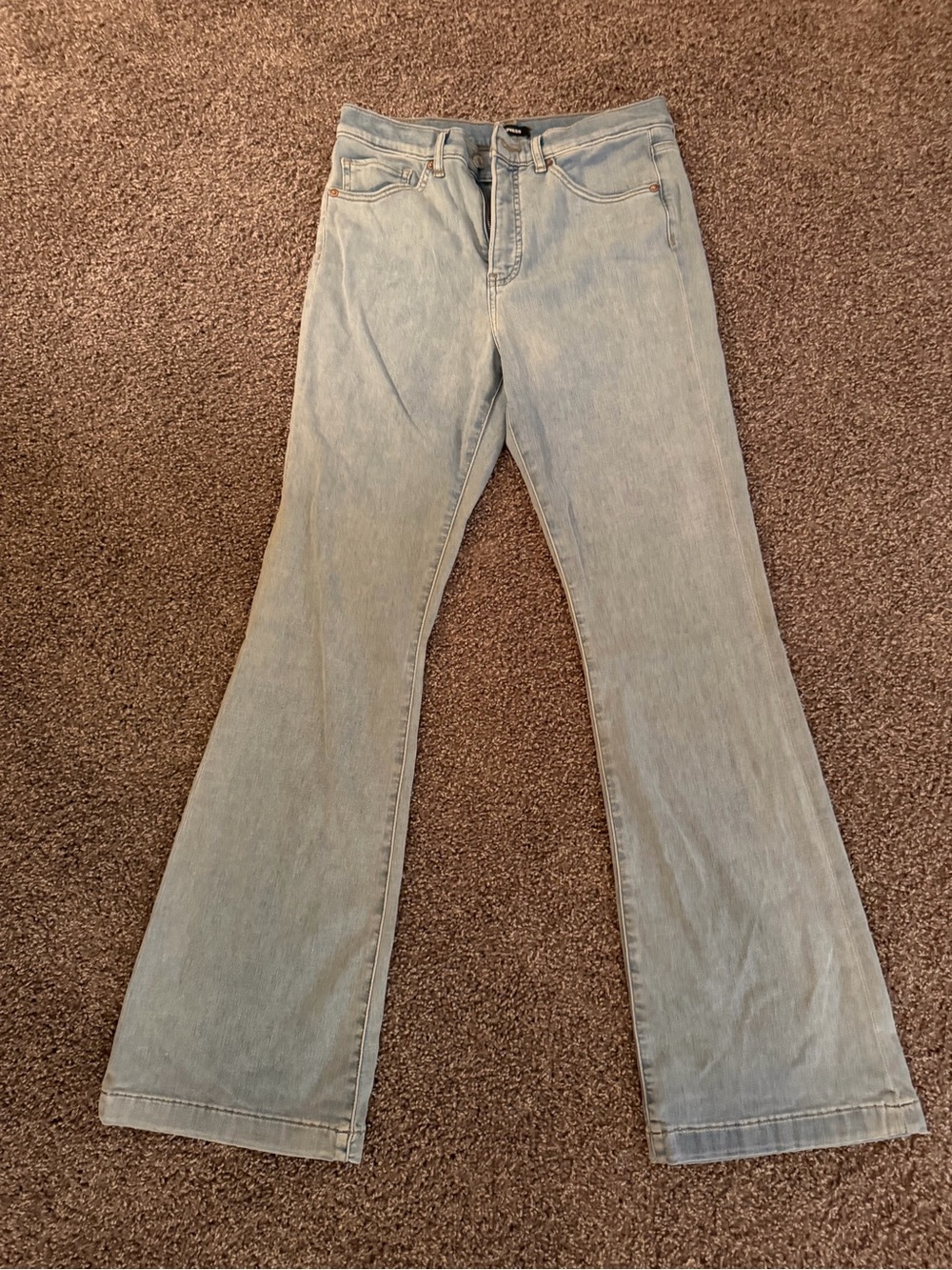 Express light wash flare jeans